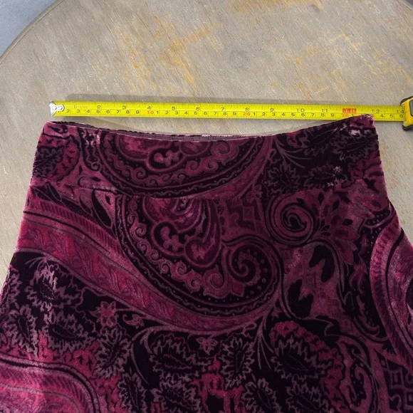 Banana Republic Y2K Velvet Paisley Skirt